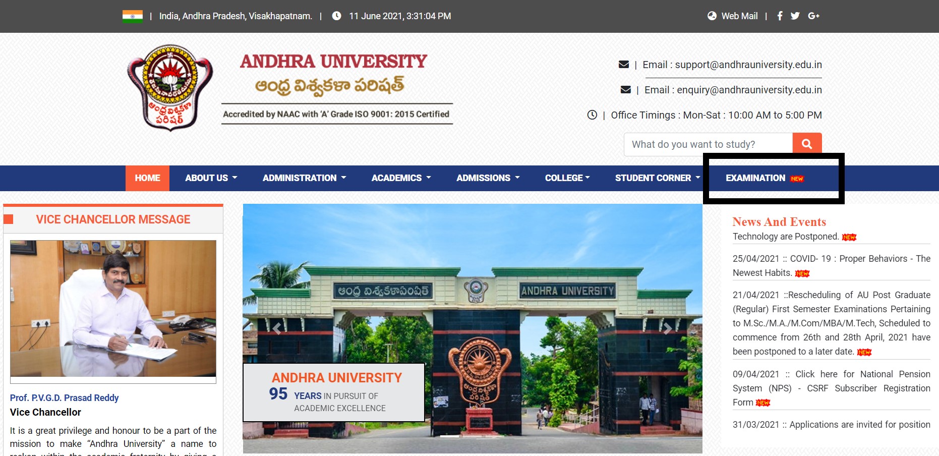 AU Degree Results 2024 [OUT]; Andhra University BA B.Sc