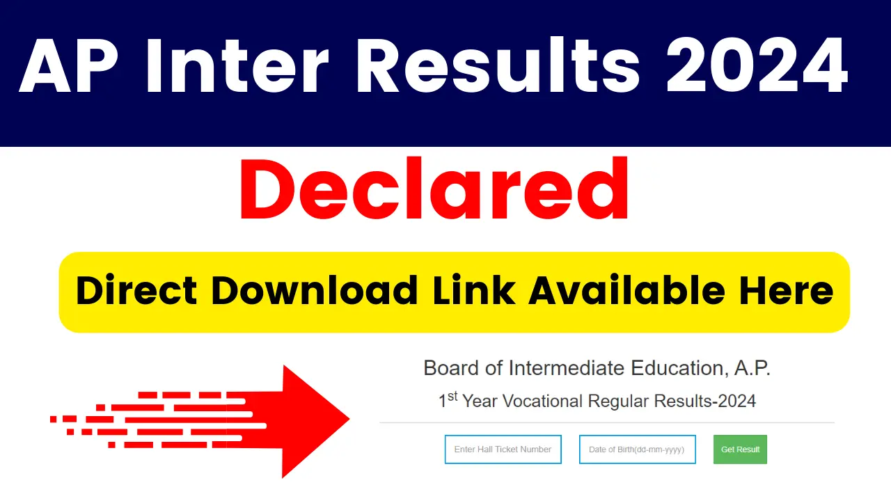 AP Inter Results 2024 LIVE(OUT) AP Inter 2nd Year Result 2024 Manabadi