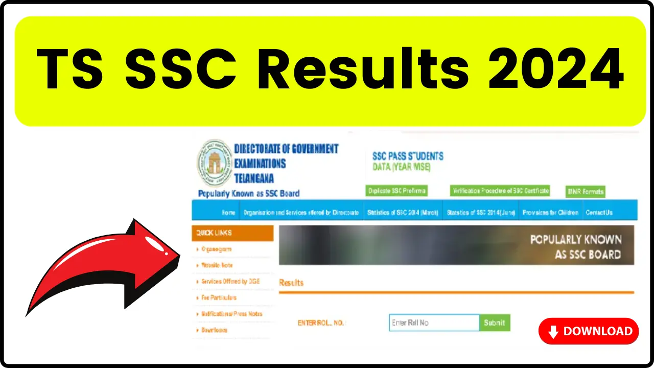 TS SSC Results 2024 [Released] Download Telangana Class 10 Marks Memo