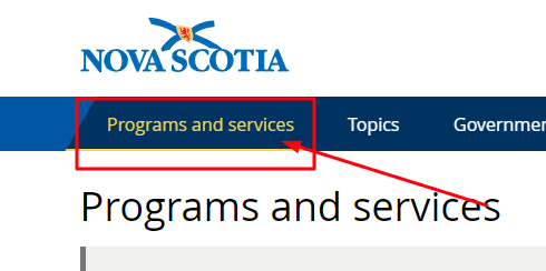 Nova Scotia Programs and Services