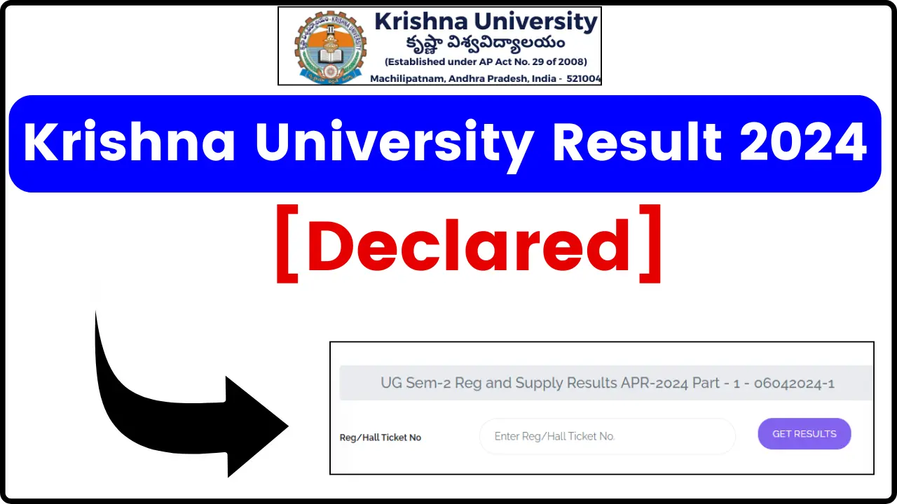 Krishna University Result 2024 [OUT] Download KRU UG PG Results